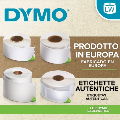Dymo LabelWriter 13187 Confezione multipla da 24 rotoli di etichette autoadesive originali - Consigliate per indirizzi - Dimensioni 36x89 mm - 500 etichette per rotolo - Bianche - S0722390