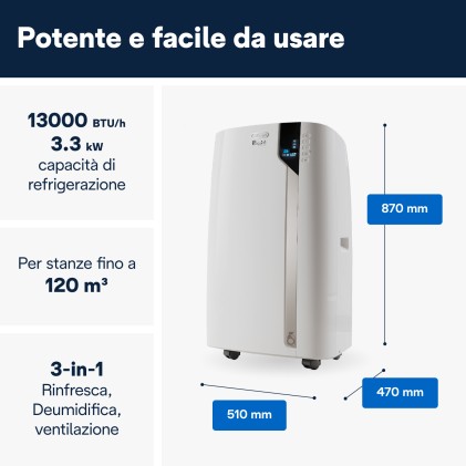 Condizionatore Portatile De Longhi Pinguino Pac Ex130 Cst Wifi 0151454
