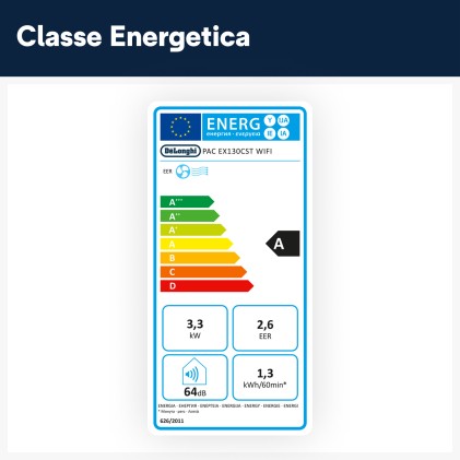 Condizionatore Portatile De Longhi Pinguino Pac Ex130 Cst Wifi 0151454