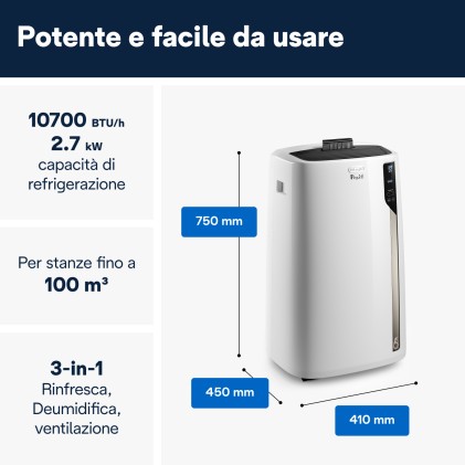 Condizionatore Portatile De Longhi Pinguino Pac El98 Eco Real Feel 015