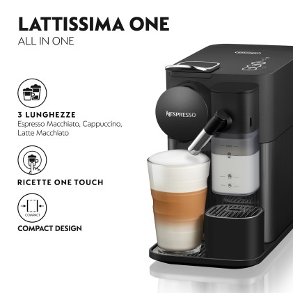 Macchina Caffè Capsule De Longhi Nespresso Lattissima One En510.B