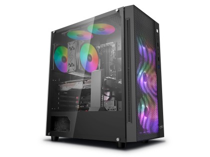 Case DeepCool Mid Tower Matrexx 55 Mesh Gaming ARGB, pannello laterale vetro temperato