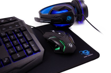 Deep Gaming DG-KTRAA-10 tastiera Mouse incluso USB QWERTY Spagnolo Nero