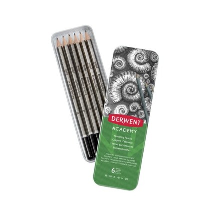 Derwent Academy matita a carboncino 6 pz Grigio