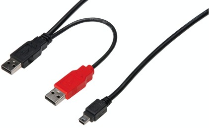 Cavo Sdoppiatore Usb 2.0 Con 2 Connettori Usb A Maschio - Mini Usb B Maschio