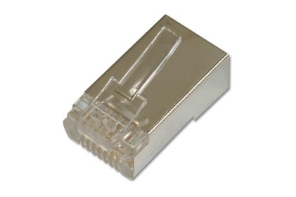 Connettore Plug 8 Poli Schermato Cat.6 Rj45 Con Inseritore Per Cavo Rete Flessibile