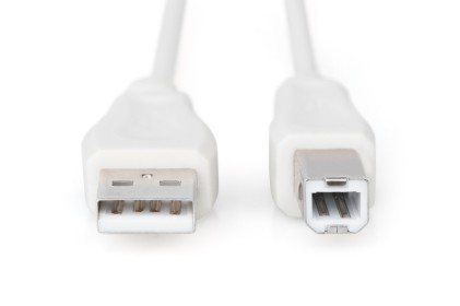 Cavo Usb 2.0 Connettori A-B, Lunghezza Mt. 3 Colore  Grigio Chiaro