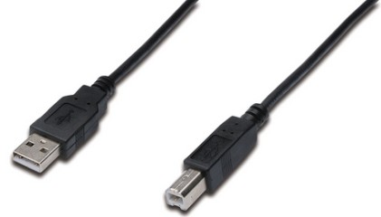 Cavo Usb 2.0 Connettori A-B, Lunghezza Mt. 3 Colore Nero