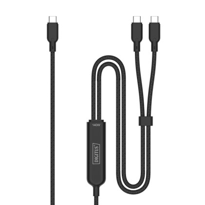 Digitus Cavo Di Ricarica Usb-C 2In1, 140 W, 1,8 Mt