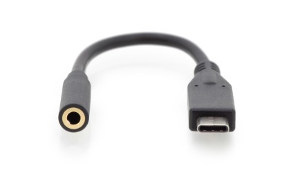 Adattatore Audio Usb Tipo-C / Jack 3.5Mm M/F, 0.2 Mt Colore Nero