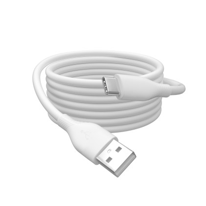 Cavo Ricarica Guaina Silicone Usb-A / Usb-C 0,5M, Usb 2.0, 60W, Bianco