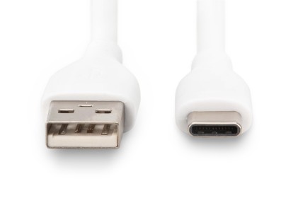 Cavo Ricarica Guaina Silicone Usb-A / Usb-C 1M, Usb 2.0, 60W, Bianco