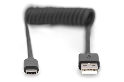 Digitus Cavo A Spirale Usb 2.0 - Da Usb - A A Usb - C Mt 1