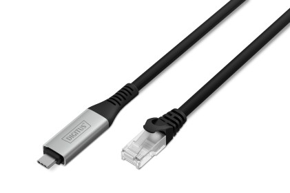 Digitus Usb-C 3.2 Gen1 - Cavo Ethernet Rj45, 1Gbit/S, 2 Mt. Colore Nero