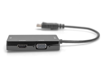 Adattatore Video 3 In 1 Connettore Dp Maschio - Hdmi + Dvi + Vga
