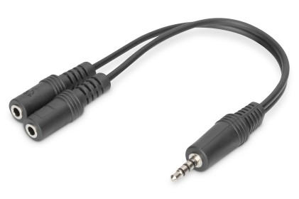 Sdoppiatore Audio 3,5 Mm Maschio - 2 X 3,5 Mm Femmina Per Microfono E Cuffie Pc Su Smartphone