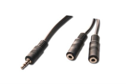 Cavo Sdoppiatore Stereo 3,5 Mm. Maschio/Femmina/Femmina