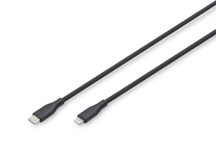 Cavo Ricarica Guaina Silicone Usb-C / Lightning 2M, Usb 2.0, 60W, Nero
