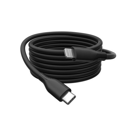 Cavo Ricarica Guaina Silicone Usb-C / Lightning 2M, Usb 2.0, 60W, Nero