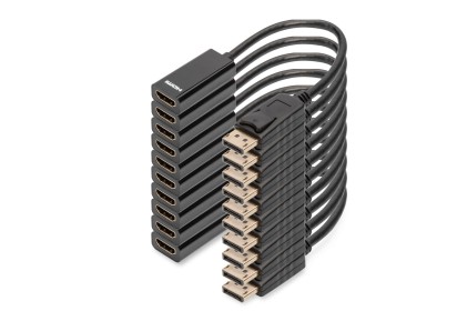 Set 10 Adattatori Displayport Maschio - Hdmi Femmina 15 Cm Full Hd 1080P