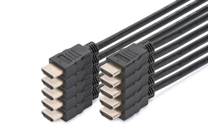 Set 10 Cavi Hdmi 2.0 4K@60Hz Mt 2 Uhd 60P Contatti Dorati Colore Nero