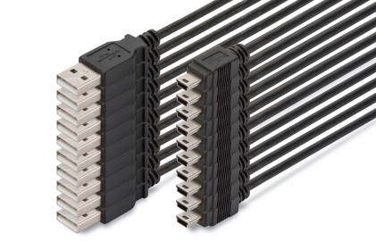 Confezione 10 Cavi Usb 2.0 A-Mini B Maschio/Maschio Mt. 1,8 Colore Nero