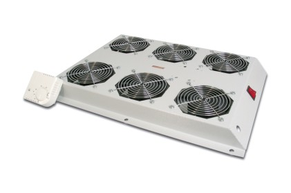 Kit 6 Ventole Con Termostato Colore Grigio Chiaro Per Armadi Linea Server