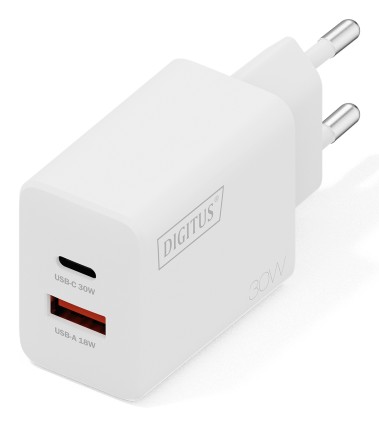 Caricatore Usb Gan 30W, 1X Usb-C, 1X Usb-A