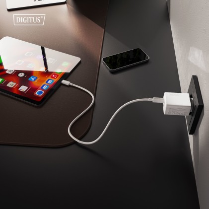 Caricatore Usb Gan 30W, 1X Usb-C, 1X Usb-A
