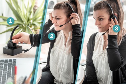 Digitus On Ear Bluetooth Headset With Docking Station