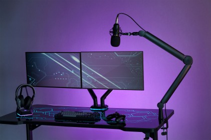 Digitus Braccio Per Microfono Con Morsetto Per Tavolo E Guida Per Cavo