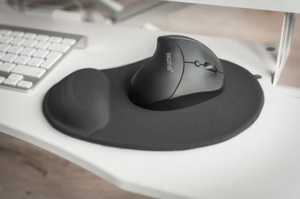 Digitus Tappetino Per Mouse Ergonomico Con Supporto Per La Mano Colore Nero