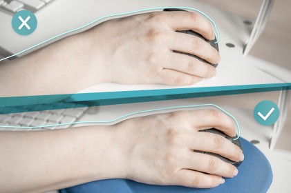 Digitus Tappetino Per Mouse Ergonomico Con Supporto Per La Mano Colore Blu