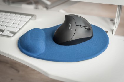 Digitus Tappetino Per Mouse Ergonomico Con Supporto Per La Mano Colore Blu