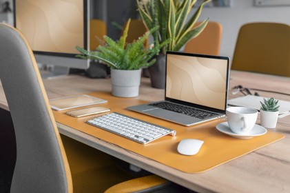 Digitus Tappetino Da Scrivania / Mouse Pad (90 X 43 Cm), Blu / Marrone