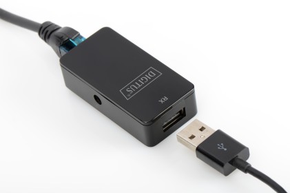 Estensore Di Linea Usb 2.0 Fino A 50 Mt. Tramite Cavo Rete Cat 5E Con Alimentatore