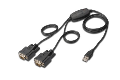Cavo Adattatore Digitus Da Usb 2.0 A 2 Porte Seriali 9 Poli Rs232