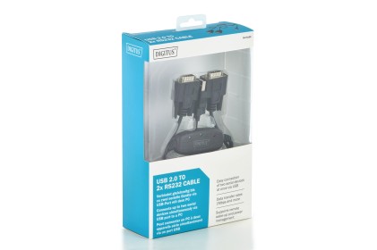 Cavo Adattatore Digitus Da Usb 2.0 A 2 Porte Seriali 9 Poli Rs232