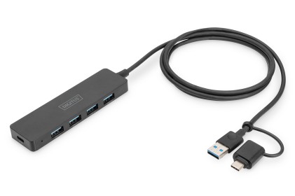 Digitus Hub Usb 3.0, 4 Porte, Slim Line