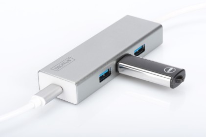 HUB USB 3.0 CON 3 PORTE USB 3.0 TIPO "A" E 1 PORTA TIPO "C", CONNETTORE MASCHIO TIPO "C"