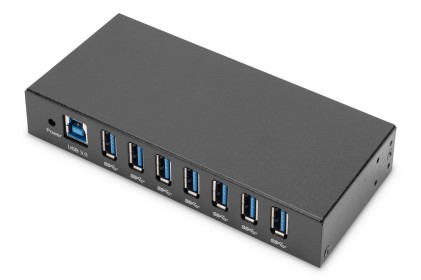 Hub Usb 3.0 7 Porte, Industriale In Metallo Con Alimentatore Installazione Din Rail