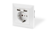 Presa A Muro Shuko Con 2 Prese Usb 5 Volt 2,1A