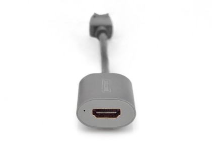 Convertitore Displayport - Hdmi, 20 Cm 8K/60Hz, Grigio, Alloggiamento In Alluminio  Digitus