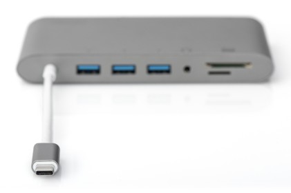 Docking Station Universale Usb-C, 11 Porte 3X Video 1X Usb-C 3X Usb3.0 Rj45 2X Lettore Card