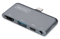 Docking Station Usb-C. 4 Porte Hdmi Usb 3.0 Tipo C E Audio Digitus