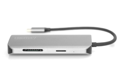 Docking Station Usb-C 8 Porte, 2Xusb3.0, 1Xrj45, 2Xhdmi, 1Xpd, 1Xmicro Sd, 1Xsd, Grigio Digitus