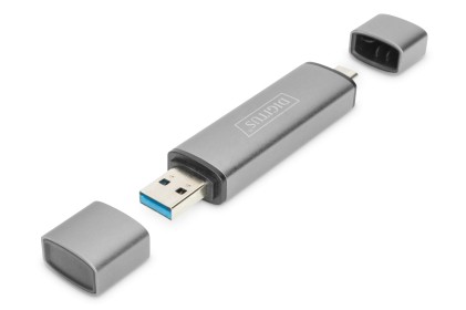Combo Card Reader Hub (Usb-C+Usb 3.0) 1X Sd, 1X Microsd, 1X Usb 3.0, Grigio