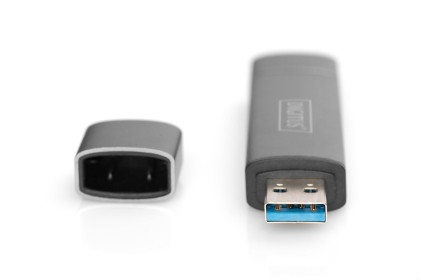 Combo Card Reader Hub (Usb-C+Usb 3.0) 1X Sd, 1X Microsd, 1X Usb 3.0, Grigio