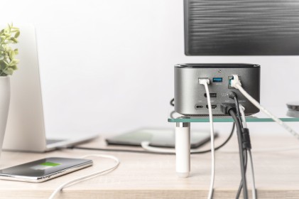 Dock Usb-C 11 Porte, Grigio, Hdmi, Dp, Box Per Hdd Ssd, 2X Hdmi, Dp, 4X Usb-A, 2X Usb-C, Rj45, Ac, M.2 Ssd