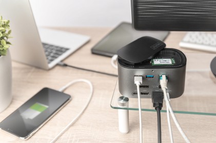 Dock Usb-C 11 Porte, Grigio, Hdmi, Dp, Box Per Hdd Ssd, 2X Hdmi, Dp, 4X Usb-A, 2X Usb-C, Rj45, Ac, M.2 Ssd